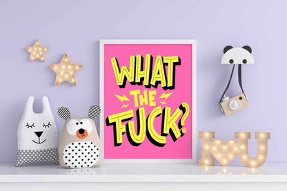 Wtf - Pop Art Frame For Wall Decor- Funkydecors Xs / White Posters Prints & Visual Artwork