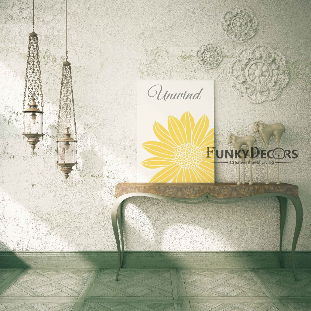 Yellow Mellow Floral Art Frame For Wall Decor- Funkydecors Posters Prints & Visual Artwork