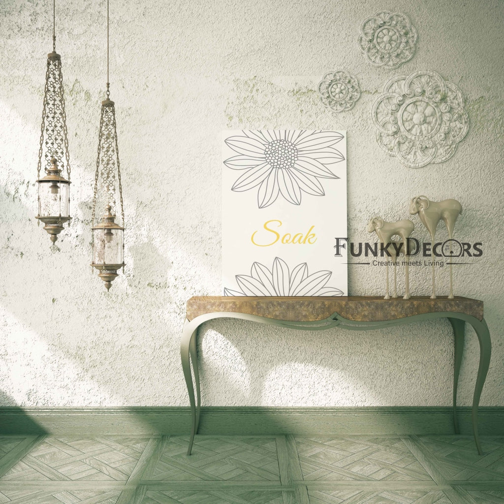 Yellow Mellow Floral Design Portrait Art Frame For Wall Decor - Funkydecors Posters Prints & Visual