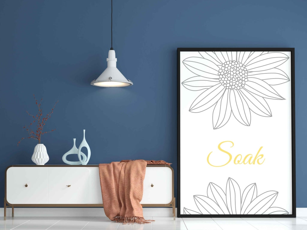 Yellow Mellow Floral Design Portrait Art Frame For Wall Decor - Funkydecors Xs / Black Posters