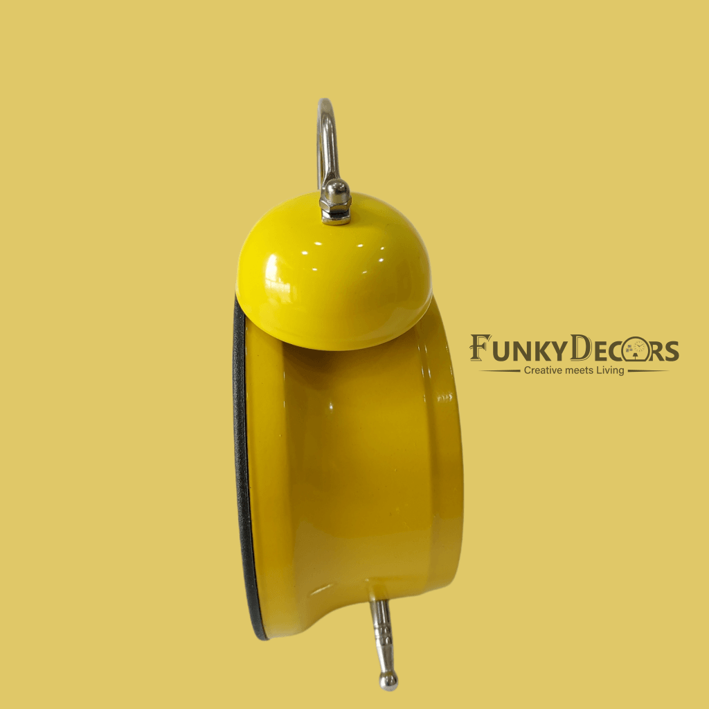 Yellow Smiley Royal Retro Style Alarm Kids Room Table Clock-Funkydecors Clocks
