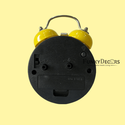 Yellow Smiley Royal Retro Style Alarm Kids Room Table Clock-Funkydecors Clocks