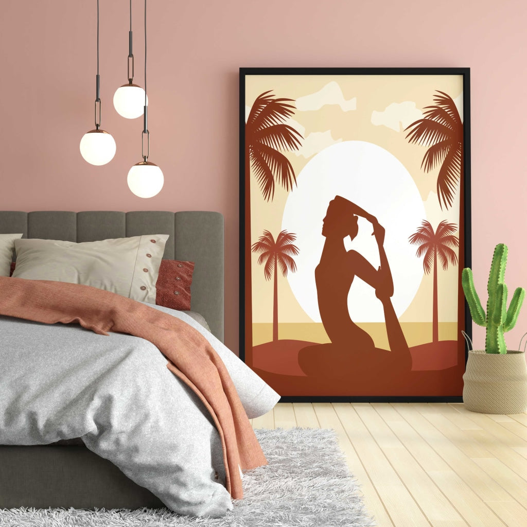 Yoga Fitness - Sports Art Frame For Wall Decor- Funkydecors Xs / Black Posters Prints & Visual