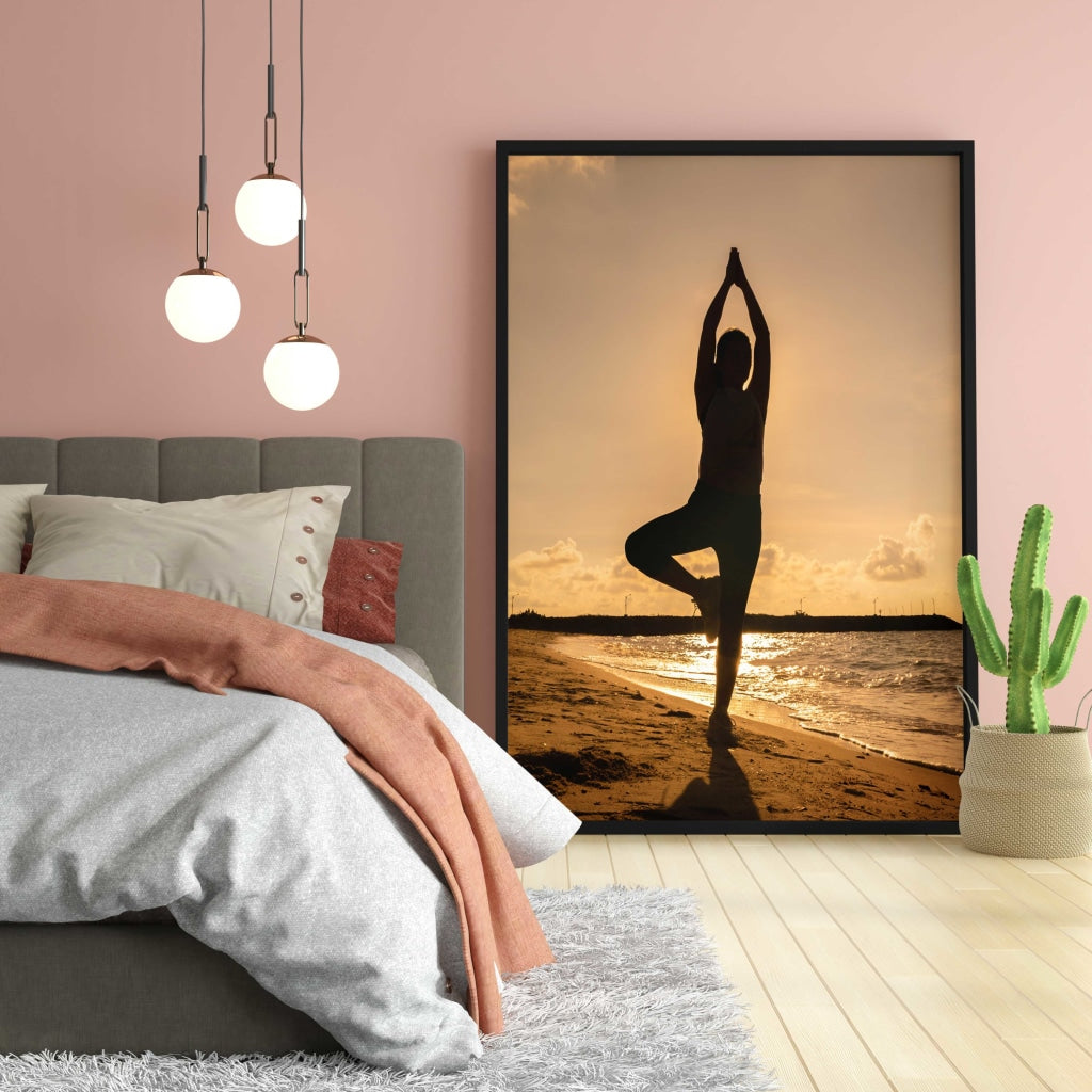 Yoga Fitness - Sports Art Frame For Wall Decor- Funkydecors Xs / Black Posters Prints & Visual
