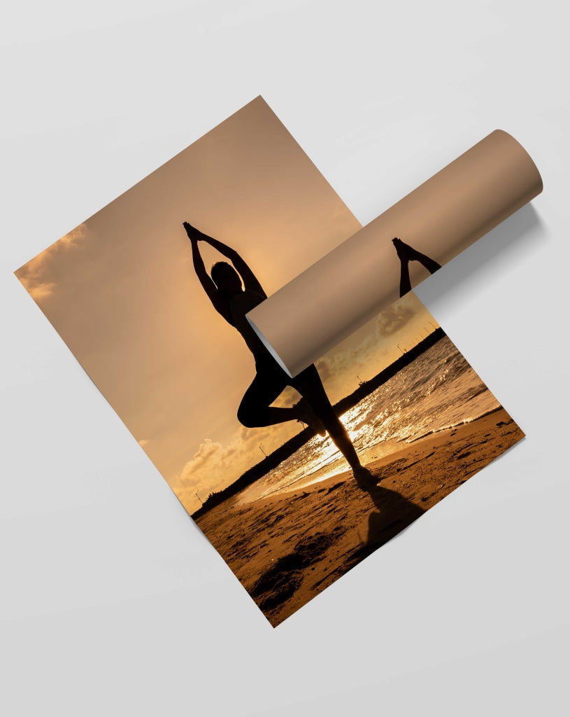 Yoga Fitness - Sports Art Frame For Wall Decor- Funkydecors Xs / Roll Posters Prints & Visual