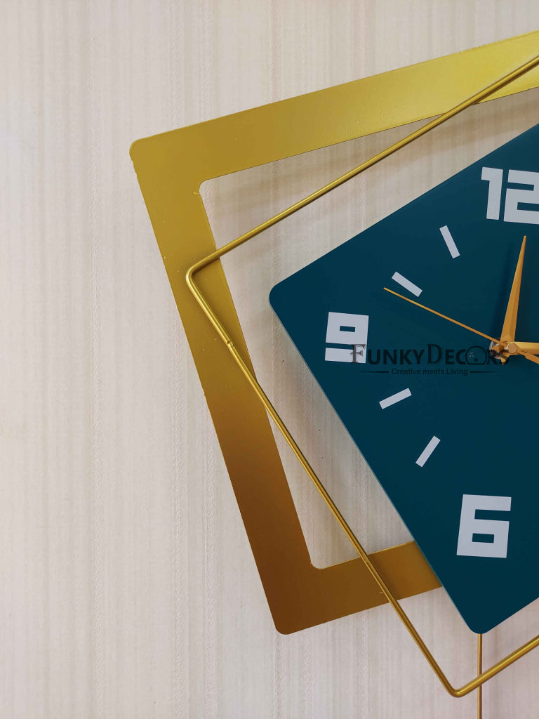 European Style Square Nordic Silent Movement Pendulum Wall Clock- Funkytradition Clocks