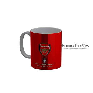 FunkyDecors Arsenal Premier League Red Ceramic Coffee Mug Football Logo Mug FunkyDecors