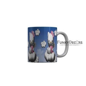 FunkyDecors Hello Kitty Blue Cartoon Ceramic Coffee Mug