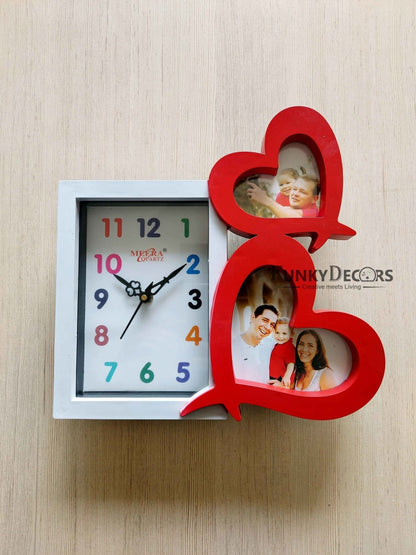 Funkytradition 2 Photos Friends Family And Love Wall Photo Frame With Clock For Home Office Decor