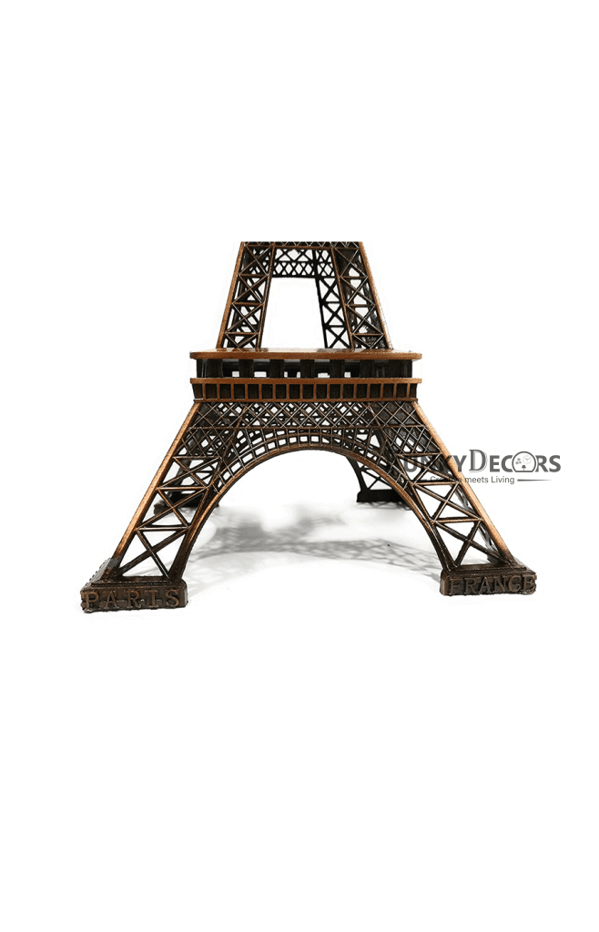 FunkyDecors 33 Cm Tall Eiffel Tower Statue Metal Showpiece In Copper | Birthday Anniversary Gift