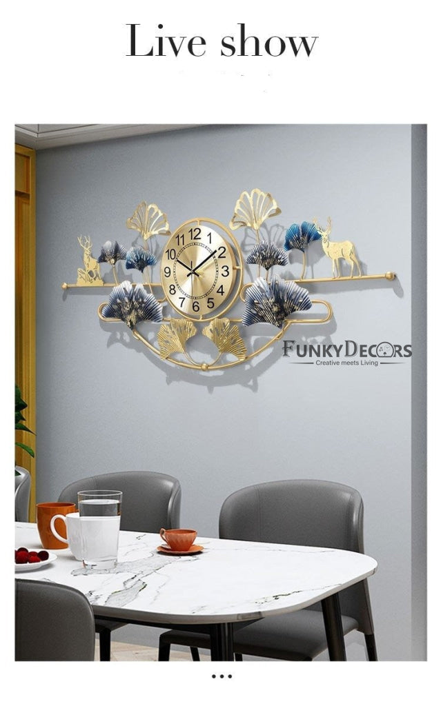 Funkytradition 3D Luxury Wall Clock Art Colorful Metal Watch Decor For Home Office And Gifts Clocks