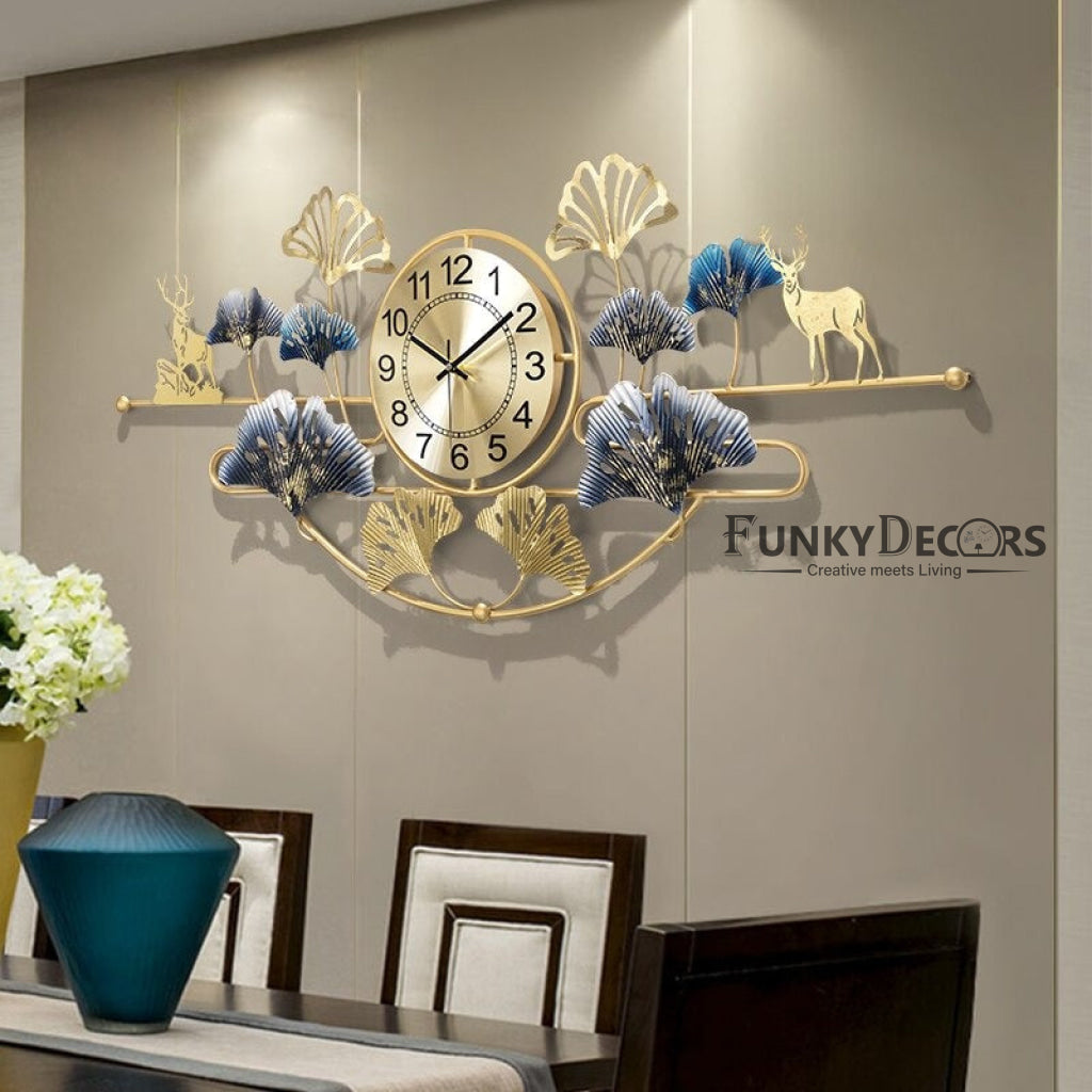 Funkytradition 3D Luxury Wall Clock Art Colorful Metal Watch Decor For Home Office And Gifts Clocks