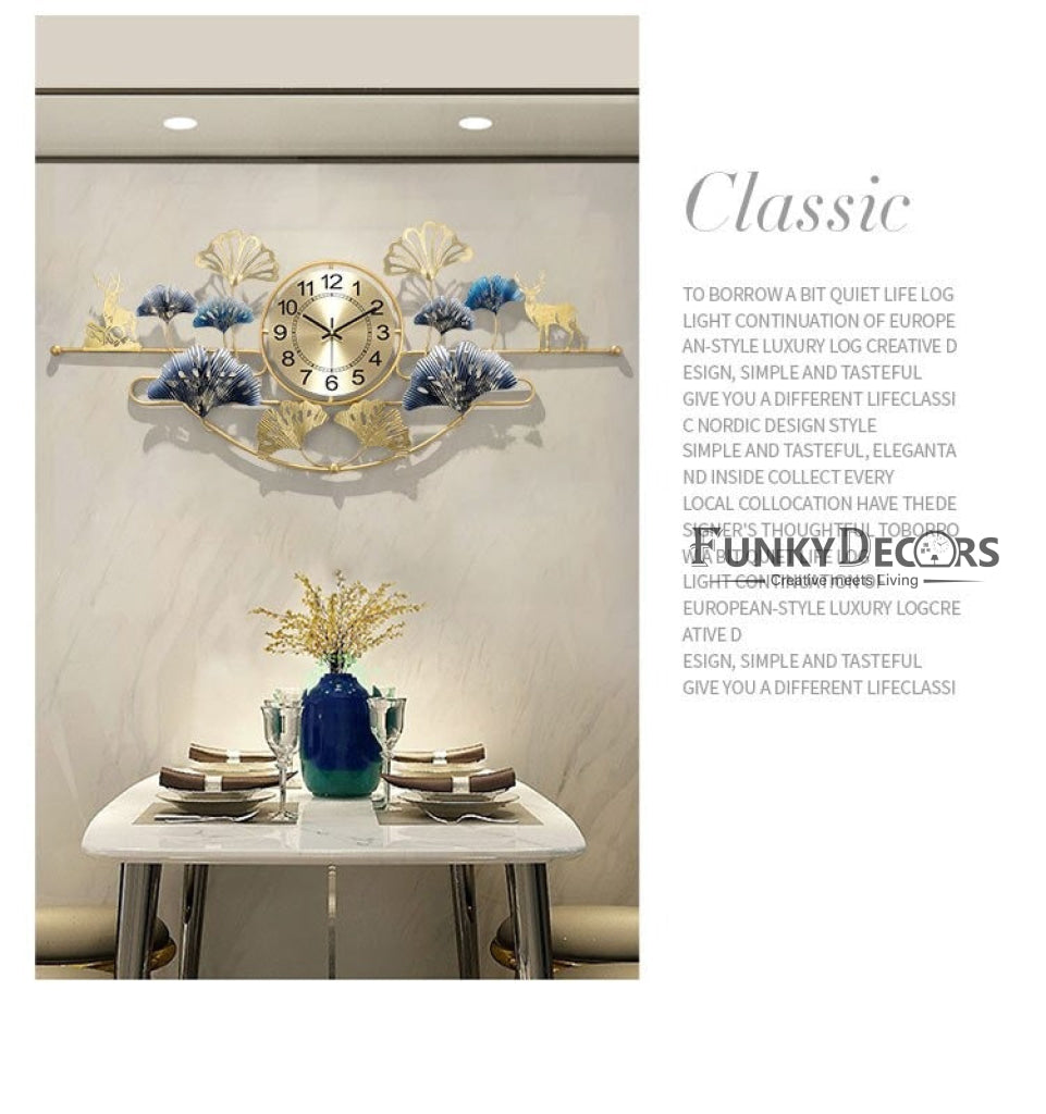 Funkytradition 3D Luxury Wall Clock Art Colorful Metal Watch Decor For Home Office And Gifts Clocks