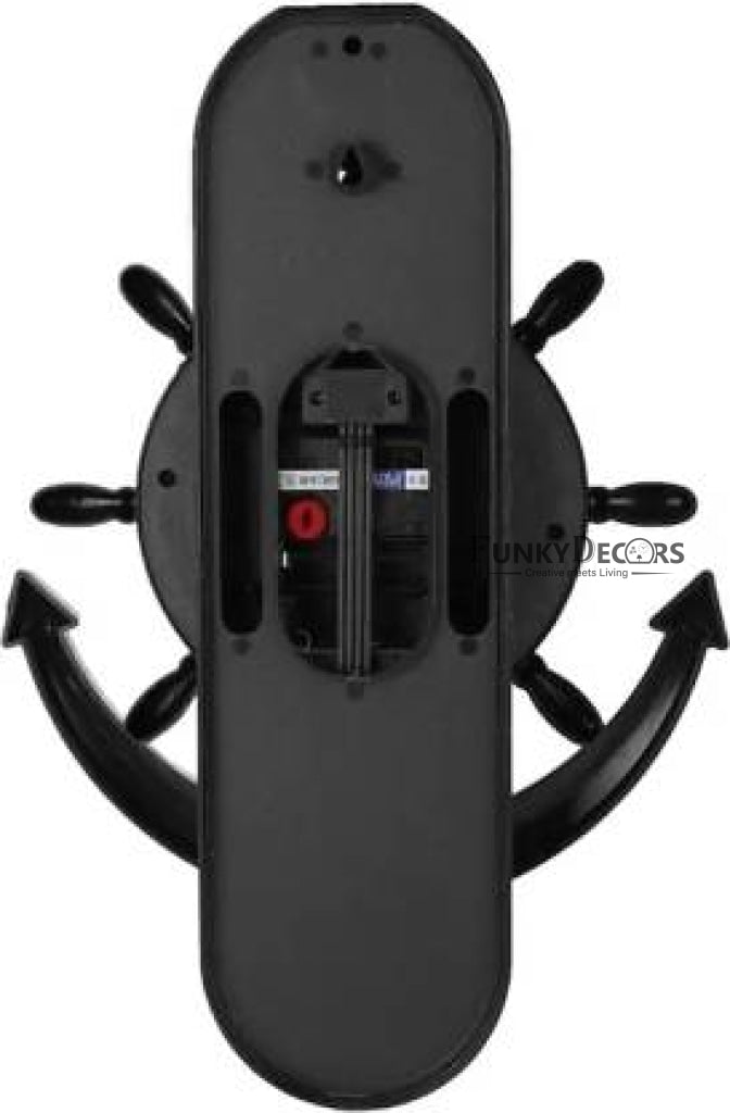 Funkytradition Antique Anchor Rose Wood Color Wall Clock For Home Office Decor And Gifts 70 Cm Tall