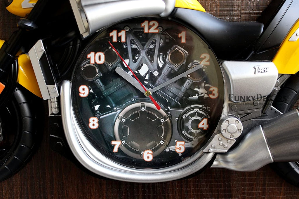 Funkytradition Attractive Motorcycle Bike Kids Room Wall Clock| Watch | Clock For Home Office Decor