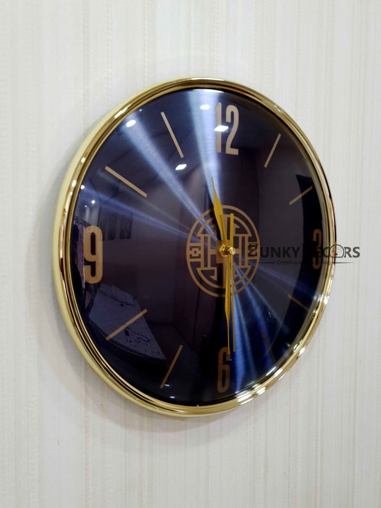 FunkyDecors Blue Minimal Wall Clock Watch Decor For Home Office And Gifts 35 Cm Tall Clocks