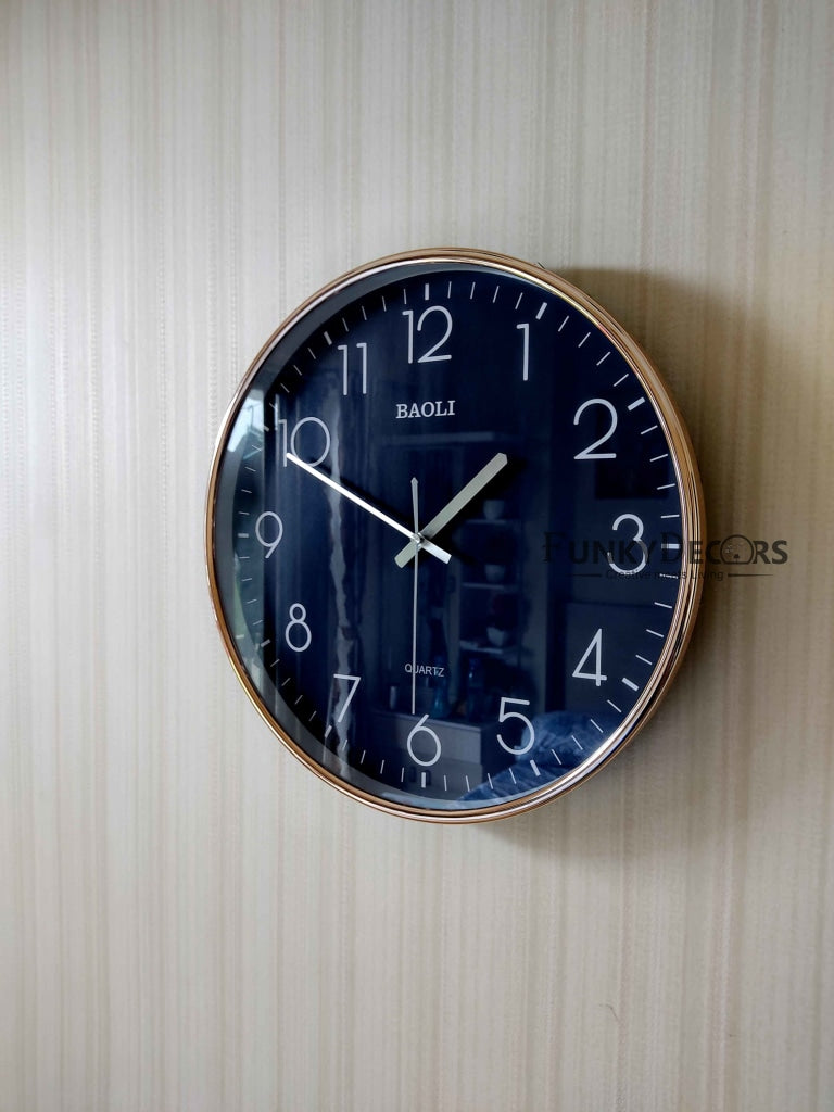 Funkytradition Classic Blue Golden Wall Clock Watch Decor For Home Office And Gifts 38 Cm Tall