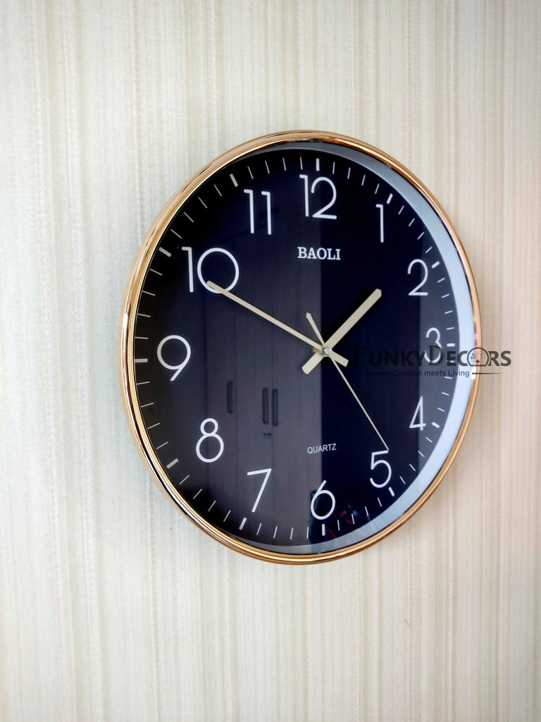 Funkytradition Classic Blue Golden Wall Clock Watch Decor For Home Office And Gifts 38 Cm Tall