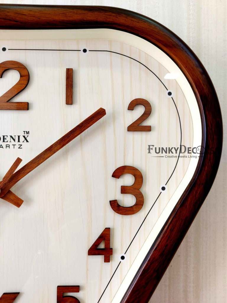 FunkyDecors Decorative Retro Triangle Wall Clock For Home Office Decor And Gifts 37 Cm Tall