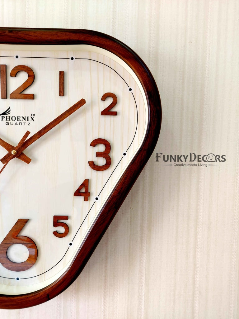 FunkyDecors Decorative Retro Triangle Wall Clock For Home Office Decor And Gifts 37 Cm Tall