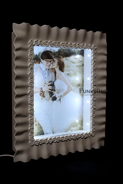 Funkytradition Designer 2 In 1 Square Mirror With Photo Frame For Home Office Decor Valentines