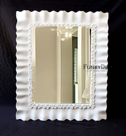 Funkytradition Designer 2 In 1 Square Mirror With Photo Frame For Home Office Decor Valentines