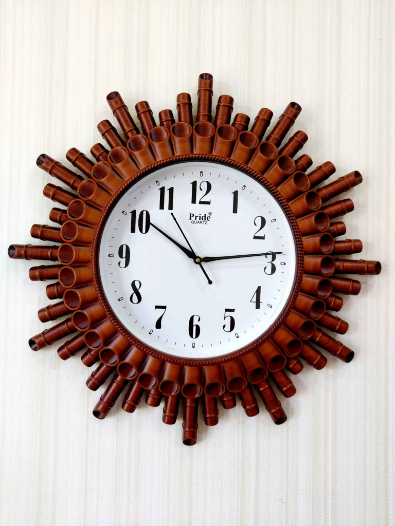 Funkytradition Designer Bamboo Style Wall Clock Watch Décor For Home Office Decor And Gifts 48 Cm