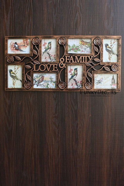 FunkyTradition Designer Big Love and Family Frames for 8 Photos for Home Office Decor and Anniversary Valentines Birthday Housewarming Gifts 70 CM Wide