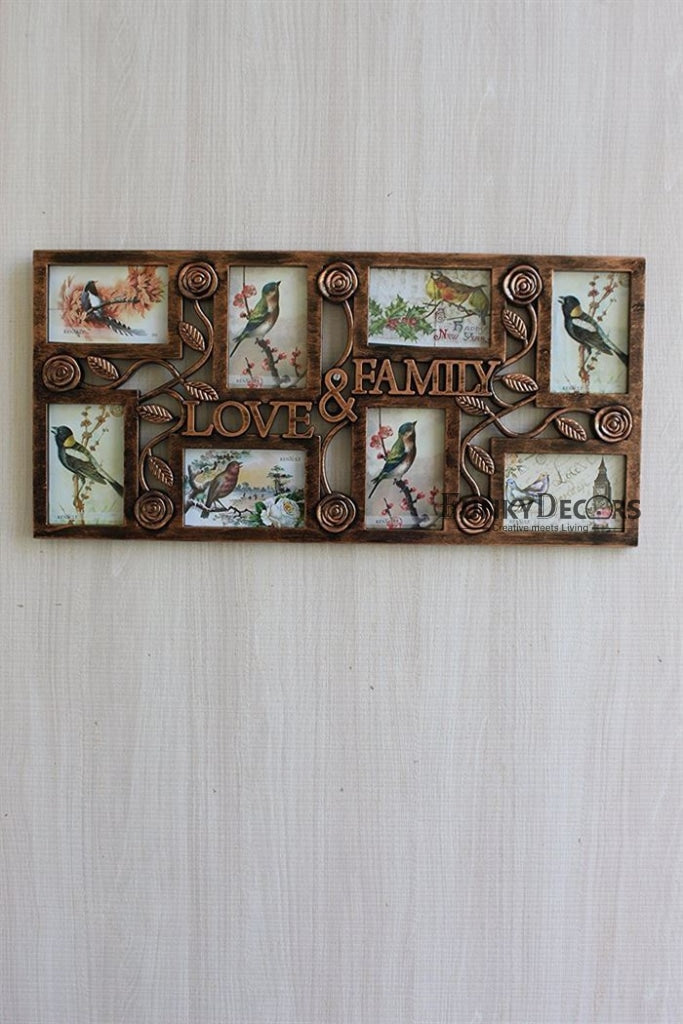 FunkyTradition Designer Big Love and Family Frames for 8 Photos for Home Office Decor and Anniversary Valentines Birthday Housewarming Gifts 70 CM Wide