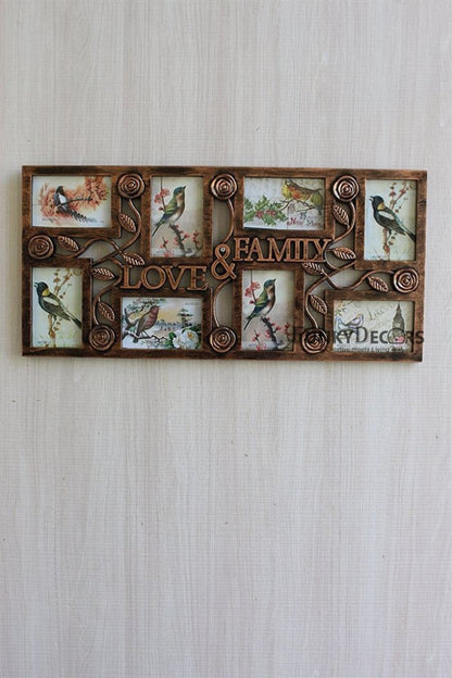 FunkyTradition Designer Big Love and Family Frames for 8 Photos for Home Office Decor and Anniversary Valentines Birthday Housewarming Gifts 70 CM Wide