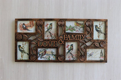 FunkyTradition Designer Big Love and Family Frames for 8 Photos for Home Office Decor and Anniversary Valentines Birthday Housewarming Gifts 70 CM Wide