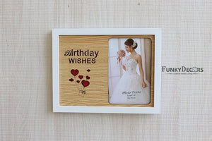 FunkyTradition Designer Birthday Table Photo Frame for Home Office Decor and Anniversary Valentines Birthday Gifts
