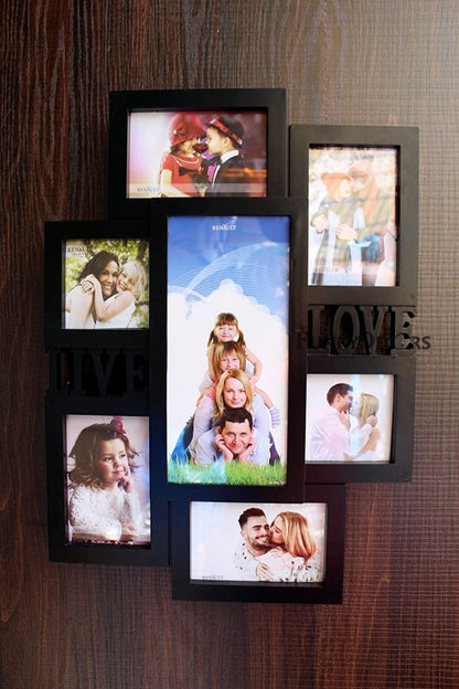 Funkytradition Designer Black Love And Family Photo Frames For 9 Photos 53 Cm Tall