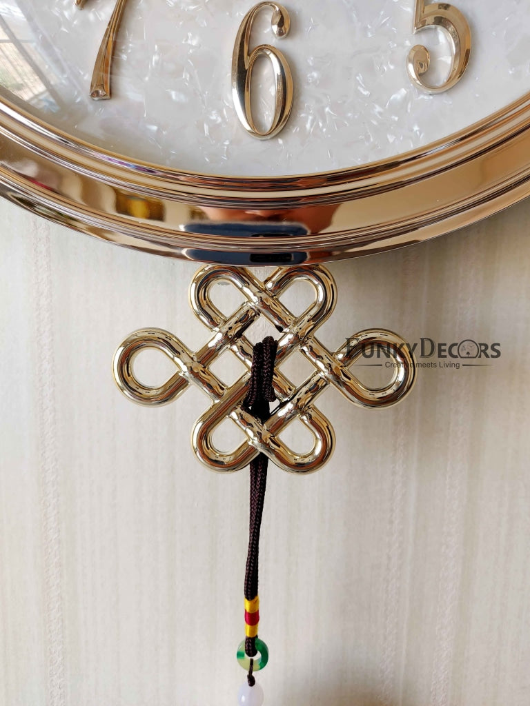 FunkyDecors Designer Golden White Reindeer Tessel Wall Clock Watch Decor For Home Office And
