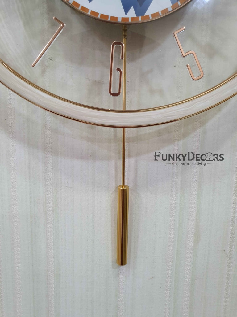 FunkyDecors Designer Minimal Transparent Reindeer Pendulum Wall Clock Watch Decor For Home Office