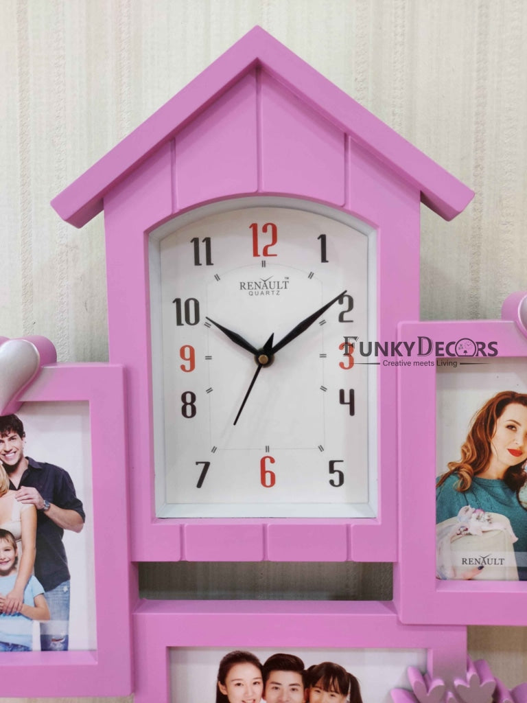 FunkyDecors Designer Pink House Shape Love And Family Photo Frames