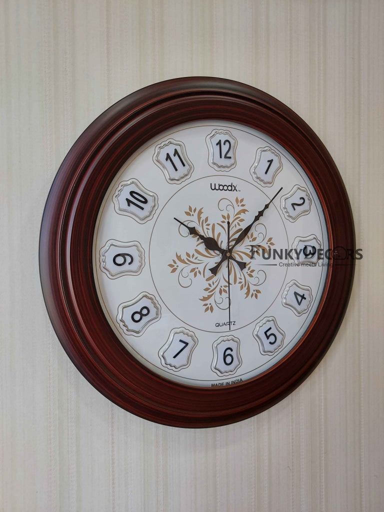 FunkyDecors Designer Wooden Minimal Wall Clock Watch Décor For Home Office Decor And Gifts 45 Cm