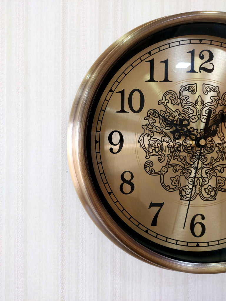 FunkyDecors Golden Elegant Design Wall Clock Watch Decor For Home Office And Gifts 30 Cm Tall