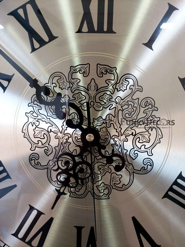 FunkyDecors Golden Elegant Design Wall Clock Watch Decor For Home Office And Gifts 42 Cm Tall