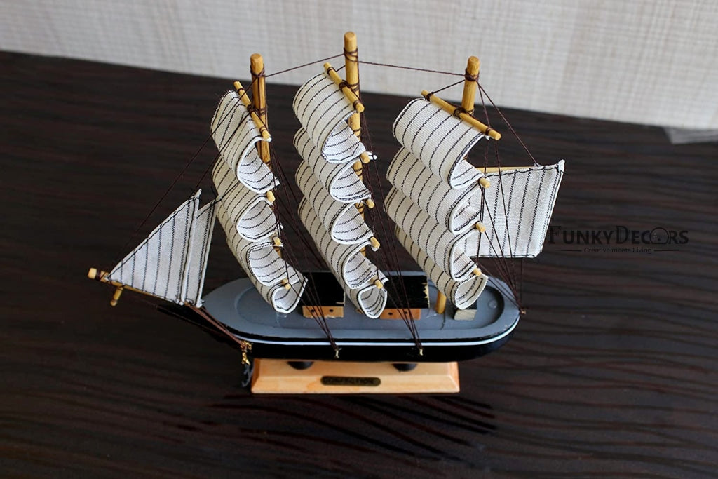 FunkyDecors Handmade Pirates Of Caribbean Ship Detailed Wooden Model Nautical Home Decor 30 Cm