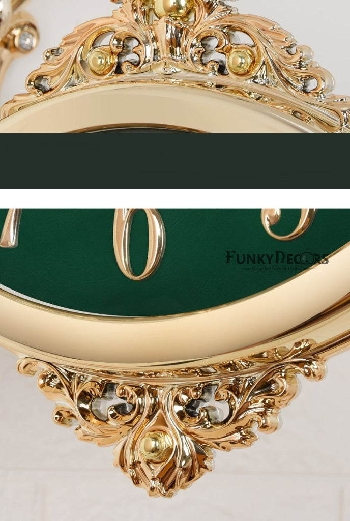 FunkyDecors Luxury Look Deer Golden Green Round Wall Hanging Double Sided 2 Faces Retro Station