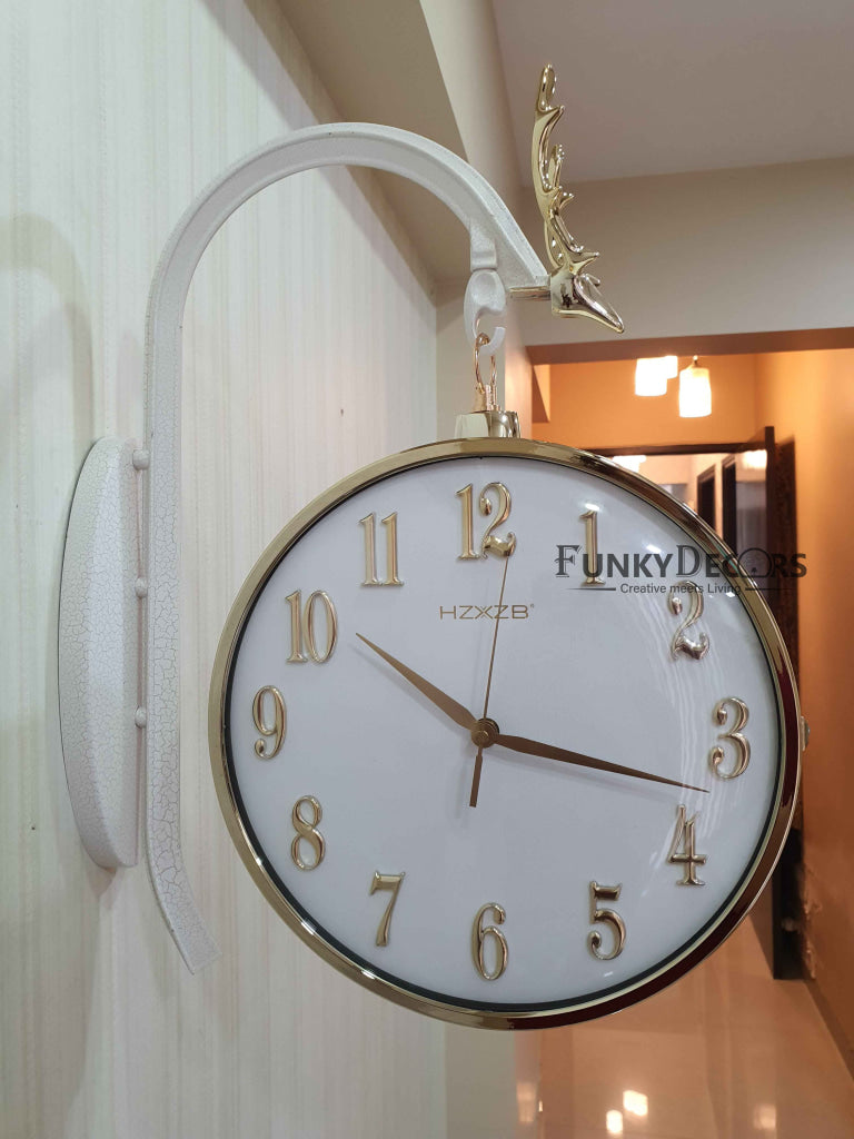 Funkytradition Luxury Look Deer Golden Multicolor Round Wall Hanging Double Sided 2 Faces Retro