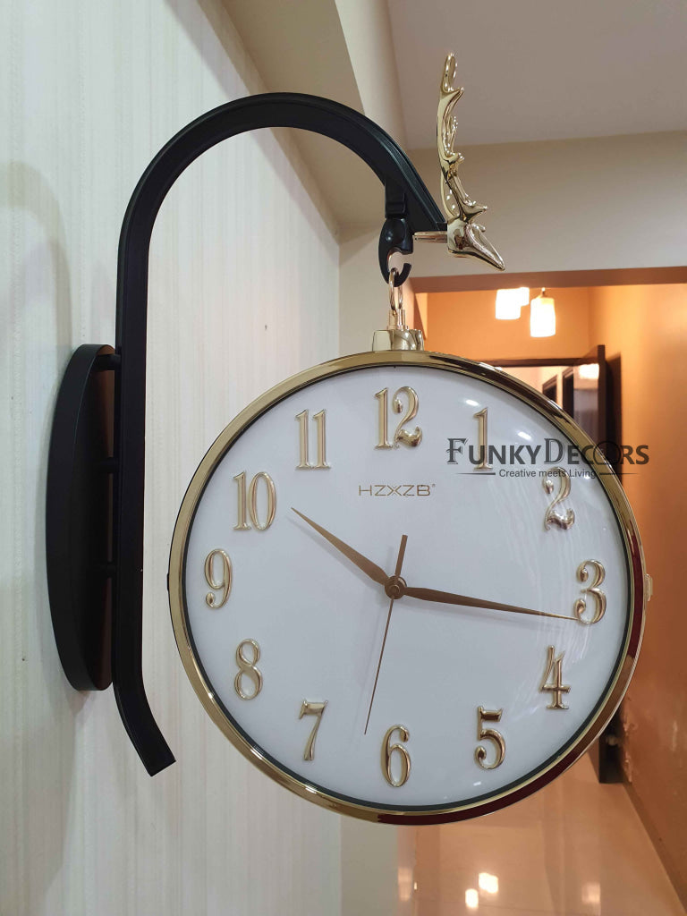 Funkytradition Luxury Look Deer Golden Multicolor Round Wall Hanging Double Sided 2 Faces Retro