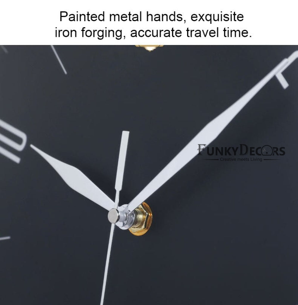 Funkytradition Luxury Look Deer Silver Round Wall Hanging Double Sided 2 Faces Retro Station Clock
