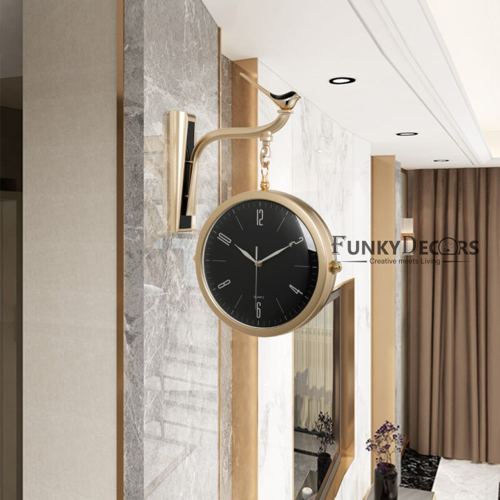FunkyDecors Luxury Look Sparrow Golden Green And Black Round Wall Hanging Double Sided 2 Faces