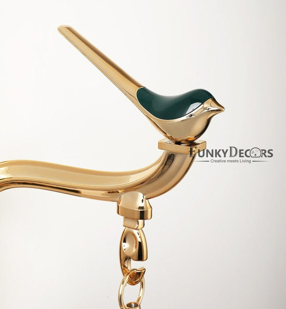FunkyDecors Luxury Look Sparrow Golden Green And Black Round Wall Hanging Double Sided 2 Faces