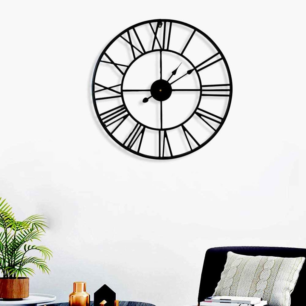 FunkyDecors Minimal Design Metal Wall Clock Watch Décor For Home Office Decor And Gifts 24 Inches