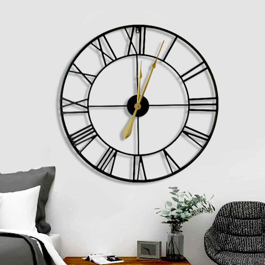 FunkyDecors Minimal Design Metal Wall Clock Watch Décor For Home Office Decor And Gifts 32 Inches