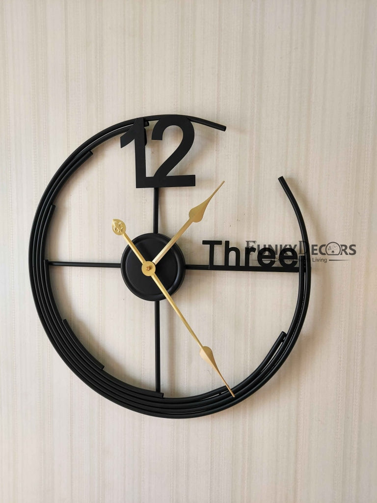 FunkyDecors Minimal Design Metal Wall Clock Watch Décor For Home Office Decor And Gifts 50 Cm