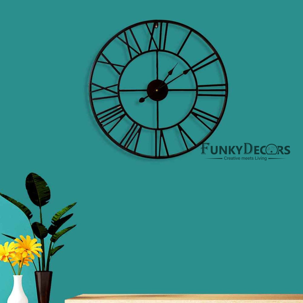 FunkyDecors Minimal Design Metal Wall Clock Watch Décor For Home Office Decor And Gifts 52 Cm